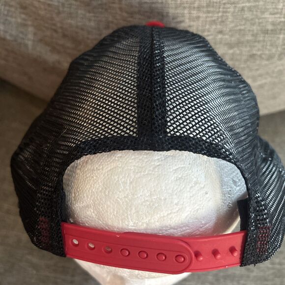 Men's '47 Red Los Angeles Angels Trucker Adjustable Snapback Hat Cap Mesh OSFM - Picture 2 of 5